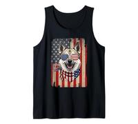 4th of July Norwegian Elkhound Dog American Flag Patriotic Tank Top