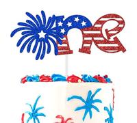 4th of July One Birthday Cake Topper, Little Firecracker 1st Birthday, Patriotic Independence Day/Memorial Day Theme 1st Birth Day/Gender Reveal/Baby Shower Party Decorations Supplies