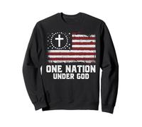 4th of July One Nation Under God Christian Flag USA Sweatshirt