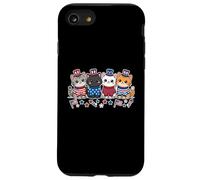 4th of July Patriotic Cats Kawaii Kittens Independence Day Case for iPhone SE (2020) / 7/8