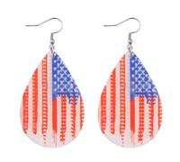 4th of July Patriotic Dangle Earrings Acrylic Red White Blue Star Cross Anchor Teardrop Earrings Independence Memorial Day Jewelry Gift for Women Girls, S, Acrylic, No Gemstone