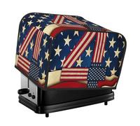 4th Of July Patriotic Flag Print 4-Slice Toaster Cover Dustproof Waterproof Kitchen Appliance Protection Daily Use