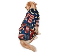 4th Of July Patriotic Flag Print Soft Dog Hoodie For Medium To Large Dogs, Warm And Breathable Winter Pet Sweatshirt, Easy To Wear Jumper For Cold Weather