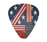 4th of July Patriotic Flag Printed Guitar Picks Personalized Guitar Plectrums 12 Pcs For Acoustic Guitar Electric Guitar And Bass Bulk Guitar Pick One Size