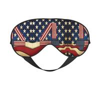 4th of July Patriotic Flag Printing Reversible Design Sleep Mask, Ideal for Camping, Meditation & Shifts, Snug Fit,No Light Leakage
