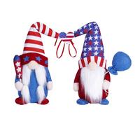 4th of July Patriotic Gnome Decorations, 2Pcs Independence Day Gnomes Plush Decoration, 12.5 inch Memorial Day Faceless Doll Dwarf Elderly Doll Set for Table Ornament Home Party Decor (2pcs)