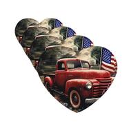 4th Of July Patriotic Old Red Truck Car Air Fresheners Cards Set of 4 Pieces Personalized Car Fresheners Gifts for Men Women Auto Aromatherapy Tablets Hanging Scented Cards for Wardrobe Bathroom