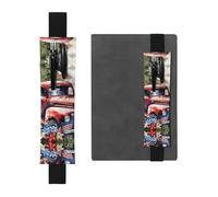 4th Of July Patriotic Old Red Truck Elastic Band Pen Holder Detachable Pu Leather Pen Sleeve Pouch Journal Pencil Holder Pencil Case Office Supplies Gift For Hardcover Journals Notebooks Planners
