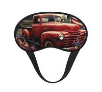 4th of July Patriotic Old Red Truck Sleep Mask for Side Sleeper Eye Mask for Sleeping Light Blocking Sleep Eye Mask for Women Men Adjustable Elastic Strap Travel Nap Blackout Eye Shade Cover