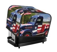 4th Of July Patriotic Trucks Print 4-Slice Toaster Cover Kitchen Appliance Washable Countertop Protector Accessory