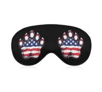 4th of July Paw Print Sleep Mask Soft Eye Mask Eye Cover Eyeshade Blindfold with Adjustable Strap