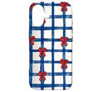 4th Of July Red White And Blue Bows Gingham Pattern Preppy Case for iPhone 17