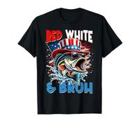 4th Of July Red White & Bruh Patriotic America Fish Fishing T-Shirt