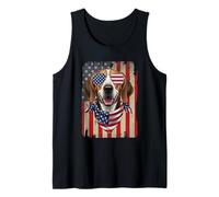 4th of July Redbone Coonhound Dog American Flag Patriotic Tank Top