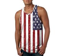4th of July Shirts Mens Muscle Tank Top USA Flag Print Sleeveless Graphic Gym Workout American Flag Shirt (TYPE - 5, 3XL)