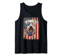 4th of July Soft Coated Wheaten Terrier Dog American Flag Tank Top