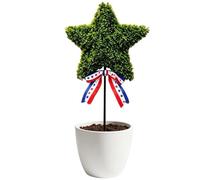 4th of July Star Topiary, Stakes for Plants in the Shape of a Patriotic Star, Artificial Rattan Tree-Shaped Plants - for Independence Party, Memorial Day, Yard, Garden, Patio, Indoor, Es