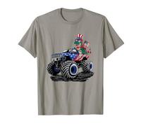 4th Of July T-Rex Dinosaur Monster Truck American Flag T-Shirt