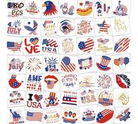 4th of July Temporary Tattoos for Kids - Red White Blue Patriotic American Flag for Independence/Commemoration/Labor Day Party Supplies - 180 Pieces