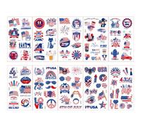 4th of July Temporary Tattoos Patriotic Decorations Stickers, Red White Blue American Flag Independence Day Party Supplies