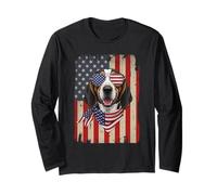 4th of July Treeing Walker Coonhound Dog American Flag Long Sleeve T-Shirt