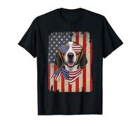 4th of July Treeing Walker Coonhound Dog American Flag T-Shirt