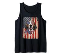 4th of July Treeing Walker Coonhound Dog American Flag Tank Top