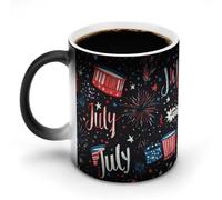 4th of July U.S.A. Celebration Coffee Cup Mugs with Handle Hot Changing