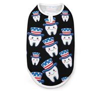 4th Of July U.S. Tooth Dog And Cat Clothes Pet Summer Sleeveless T Shirt Basic Vest XL