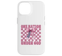 4th of July USA American Flag Patriotic One Nation Under God Case for iPhone 14
