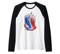4th of July USA Flag Jets Memorial Day Raglan Baseball Tee