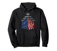 4th of July Warbirds Fighter Planes American Aircraft Flag Pullover Hoodie