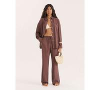 4th & Reckless Anna Co-ord Beach Trouser Chocolate