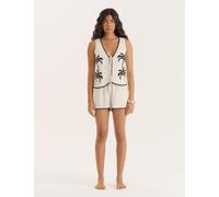 4th & Reckless Kenna Co-ord Palm Print Shorts Ecru