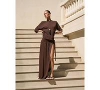 4th & Reckless Maxi Side Split Beach Skirt Brown