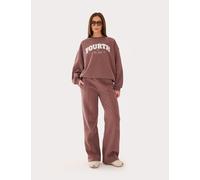 4th & Reckless Pure Cotton Embroidered Logo Sweatshirt Chocolate