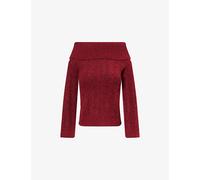 4th & Reckless Womens 4th & Reckless Dalia Cotton-Blend Knitted Top Burgundy S