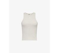 4th & Reckless Womens 4th & Reckless Everyday Racer Logo-Embroidered Cotton-Jersey Vest Top Light Grey 8
