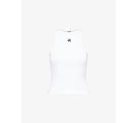 4th & Reckless Womens 4th & Reckless Everyday Racer Logo-Embroidered Cotton-Jersey Vest Top White 12