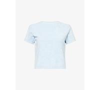 4th & Reckless Womens 4th & Reckless Livia Embroidered-Logo Cotton T-Shirt Blue XS