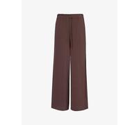 4th & Reckless Womens Chocolate Tulum Straight-leg Mid-rise Drawstring-waist Woven Trousers 10