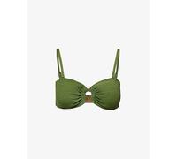 4th & Reckless Womens Green Lulu Balconette Crinkled Stretch-jersey Bikini Top 10