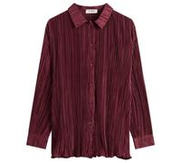 4th & Reckless Women's Plisse Shirt Burgundy UK 10