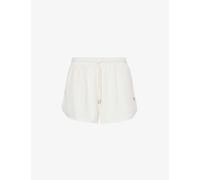 4th & Reckless Womens White Ella Logo-embroidered Woven Shorts Xs