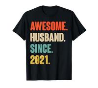4th Wedding Anniversary For Him - Awesome Husband Since 2021 T-Shirt