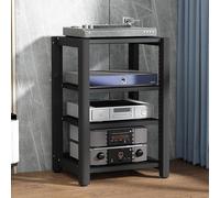 4Tier Adjustab AV o Rack FreestandingShelf for Record Player Open Conent Stand with b Corner Sto and Functal (Color: C)