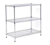 4Tier Adjustable Metal Storage Rack Stainless Steel Wire Shelving Unit Sturdy 3Layer nizer for Home & Office 80x40x100cm SpaceSaving Solution