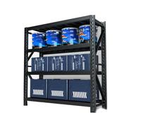 4Tier HeavyDuty Waterproof Garage Shelving Unit Black Steel Storage Rack for Garage Warehouse Basement Pantry & Workshop 152.4cm W x 50.8cm D x 200.7cm H