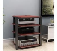 4Tier HiFi Media Stand AV Rack for CD Amplifiers Home Speaker Sound Tower Movie Equipment Cabinet Audio Component Storage (Red 4 Levels)