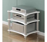 4Tier HiFi o ndOpenMa Cabinet for TV Game Console Printer & Record PlayerModern White Shelving Rack (60x48x62cm)